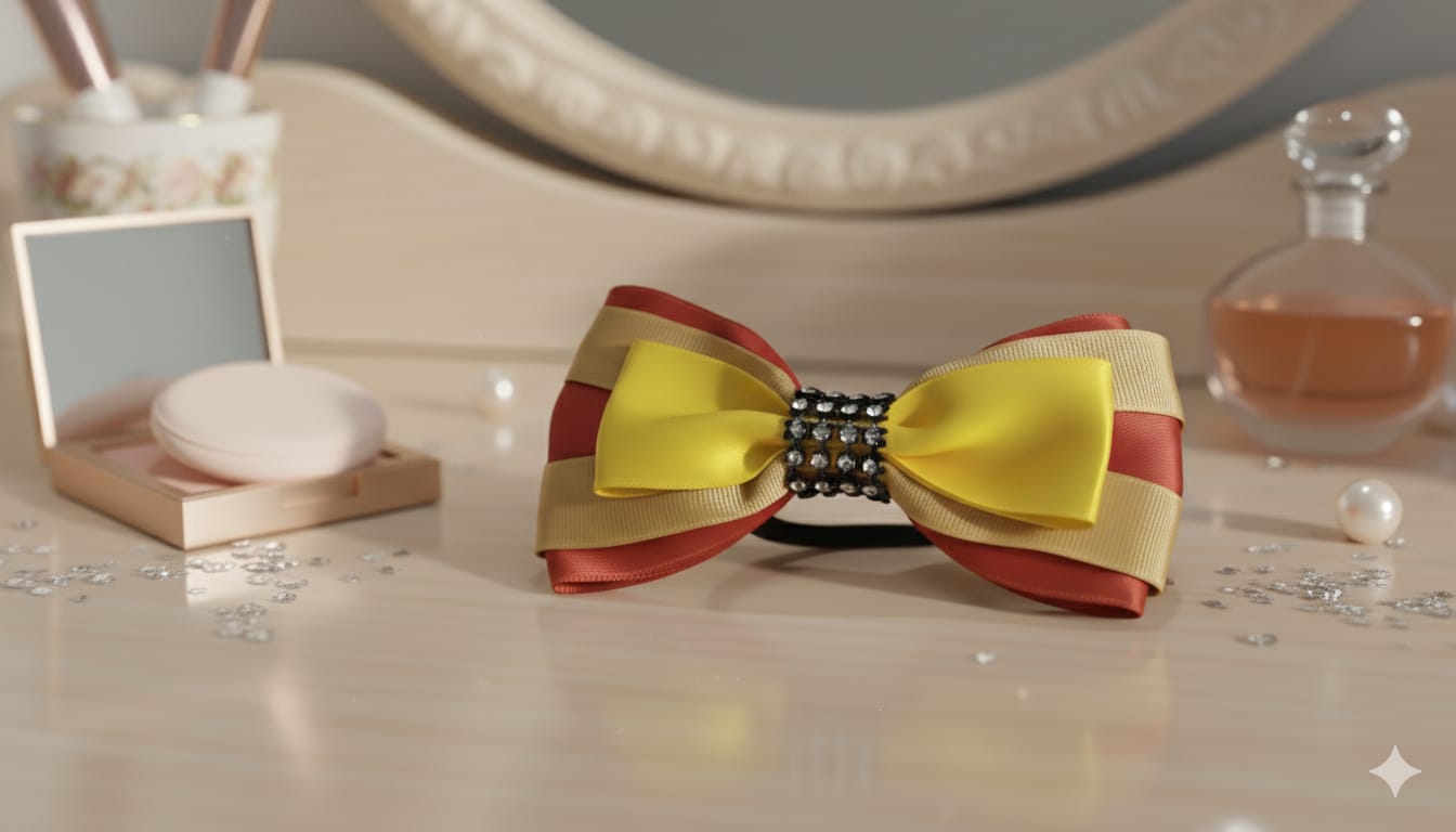 Renkli Saten Fiyonk Kurdele Toka