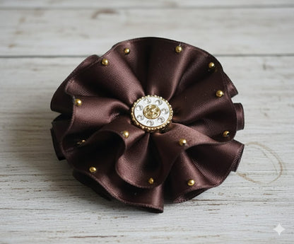 Kahve Çiçeği Lastikli Toka