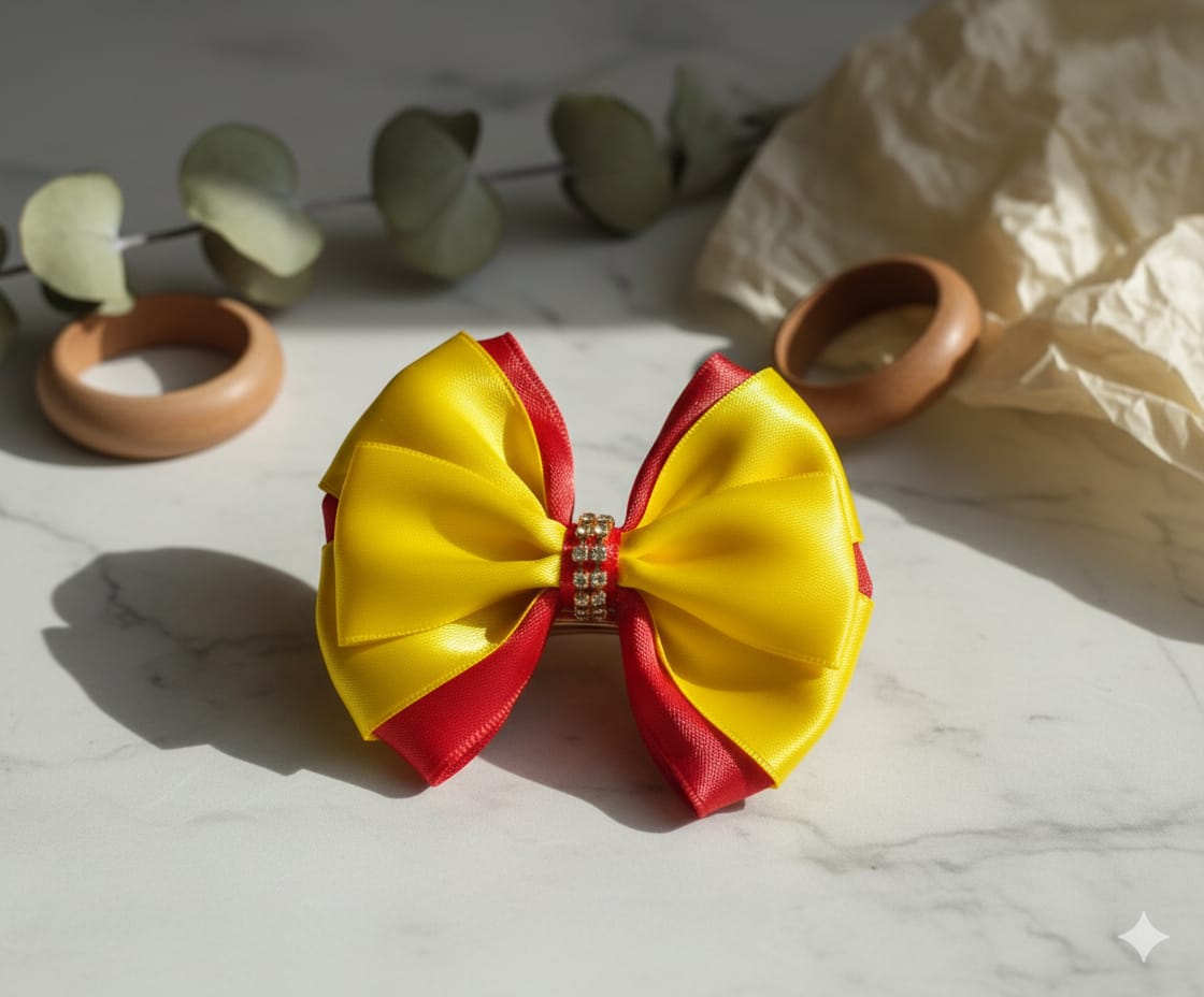 Renkli Saten Fiyonk Kurdele Toka Otomatik Metal Klipsli