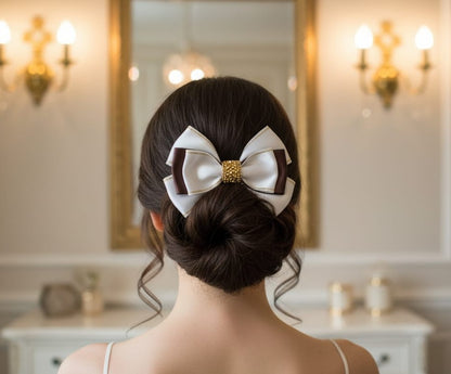 Lia 3"lü Saten Fiyonk Otomatik Klips Toka Orta Boy