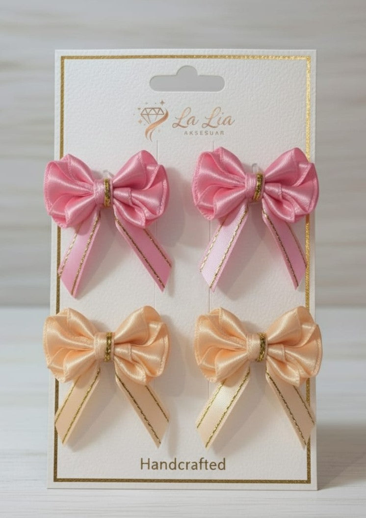 Lia Saten 4"lü Küçük Boy Kıskaç Toka Takımı