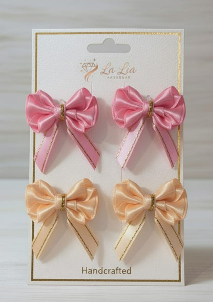 Lia Saten 4"lü Küçük Boy Kıskaç Toka Takımı