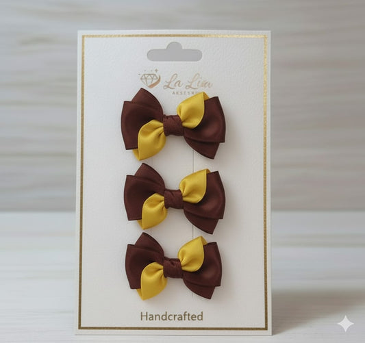 Lia Saten 3"lü Orta Boy Kıskaç Toka Takımı